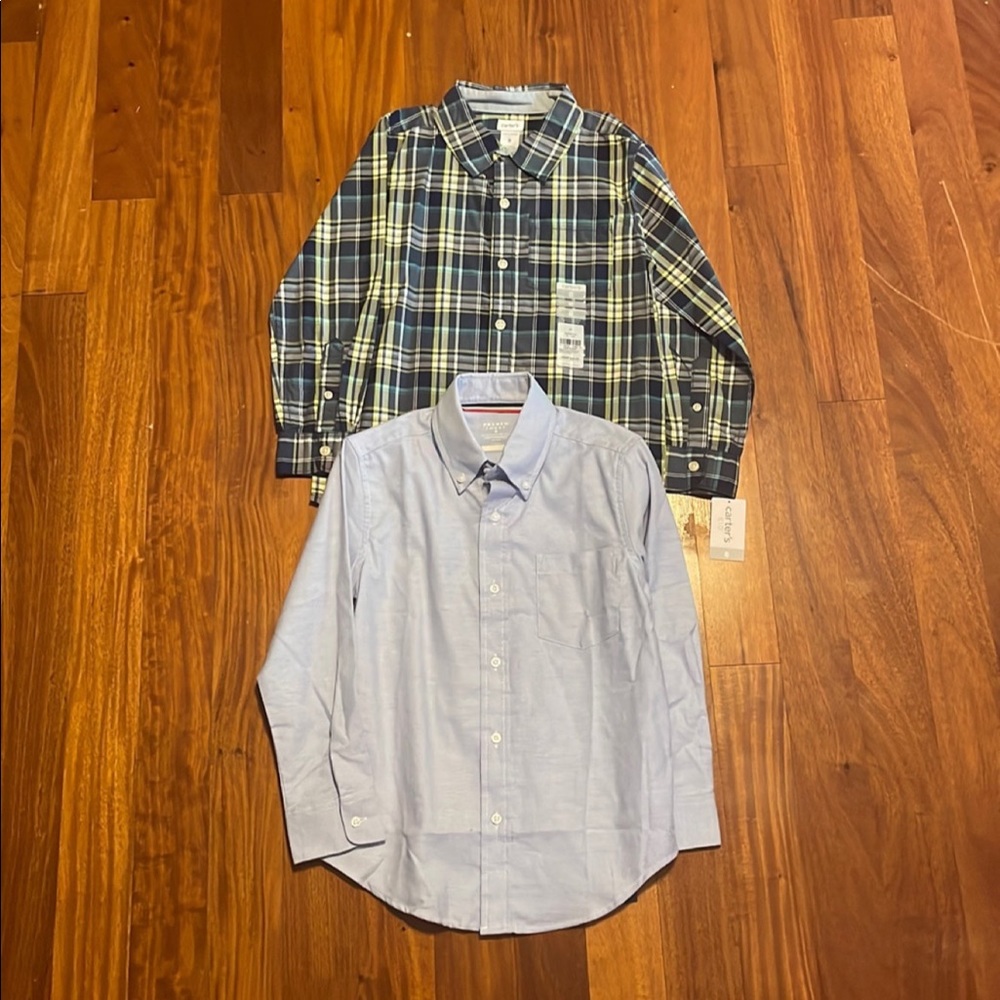 Boys long sleeve button down shirt bundle